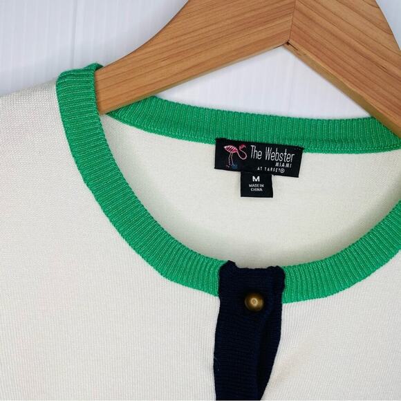 The Webster for Target dressy ivory and green cardigan size medium - Picture 7 of 9
